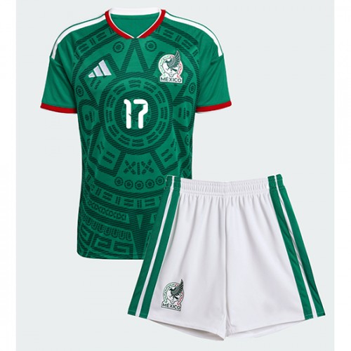 Mexiko Orbelin Pineda #17 Replika Hemmatröja Barn VM 2026 Kortärmad (+ Korta byxor)